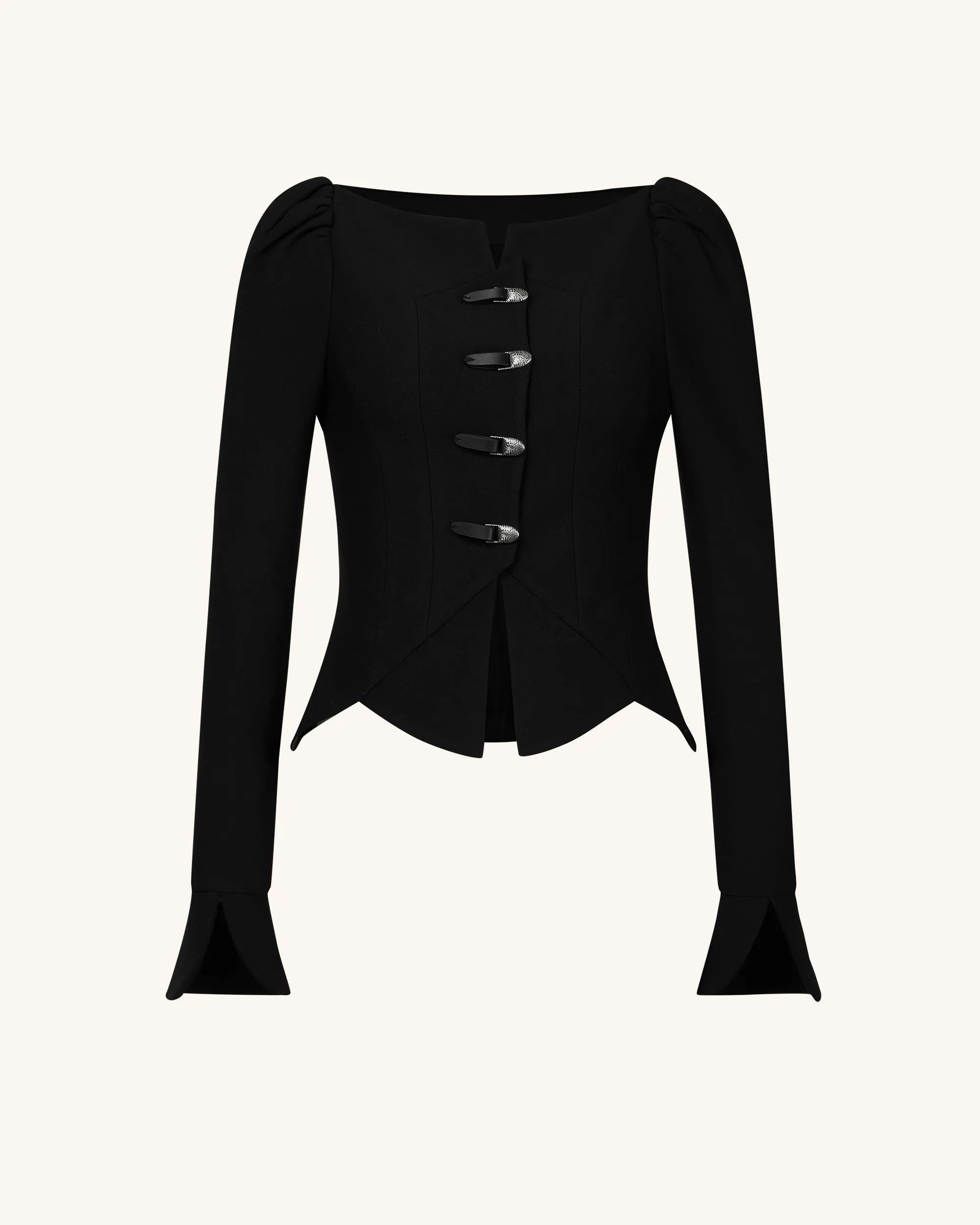 Olivia Puff Shoulder Blazer - Black sold by JW PEI product image thumbnail 2