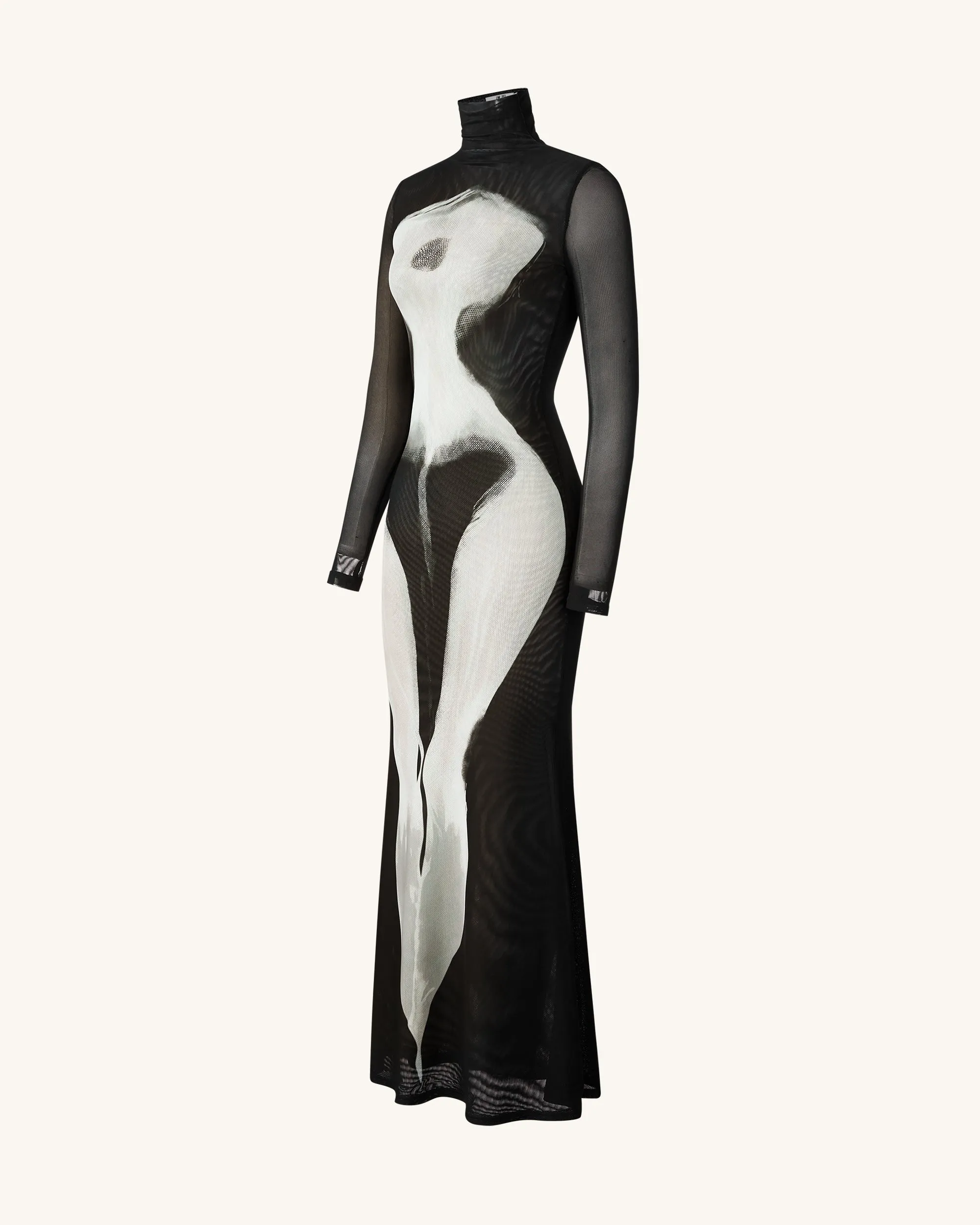Eva Body Print Mesh Dress - Black and White sold by JW PEI product image thumbnail 2