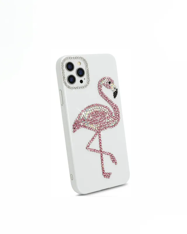 Flamingo Sparkle Phone Case - White/Pink sold by JW PEI