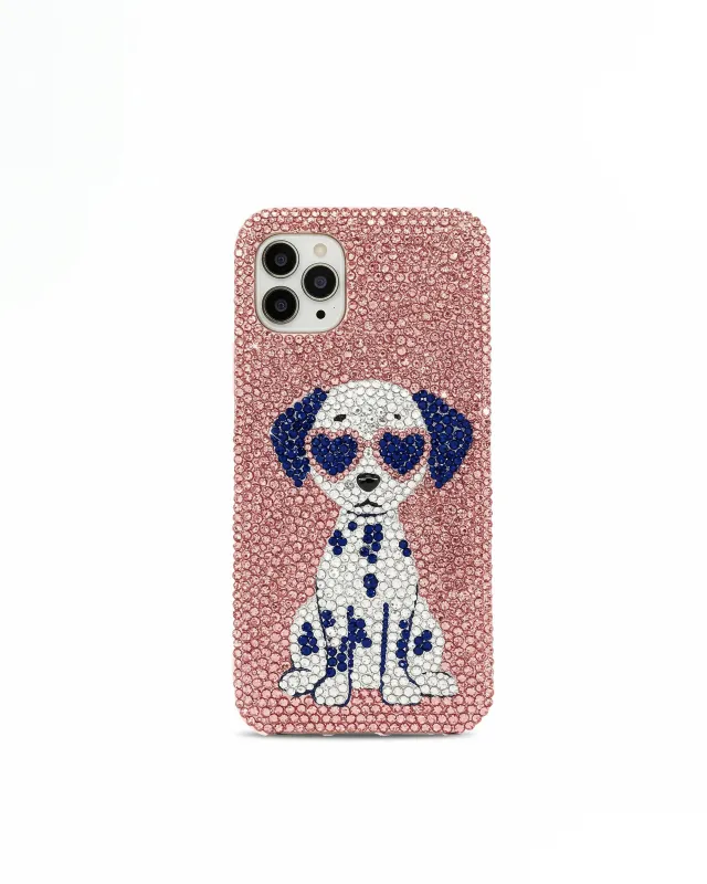 Dalmatian Crystal Phone Case -  Multicolor Pink sold by JW PEI