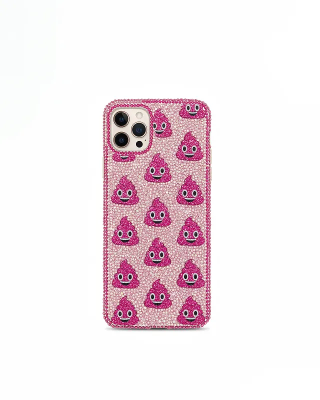 Poop Emoji Glitz Phone Case -  Multicolor Pink sold by JW PEI