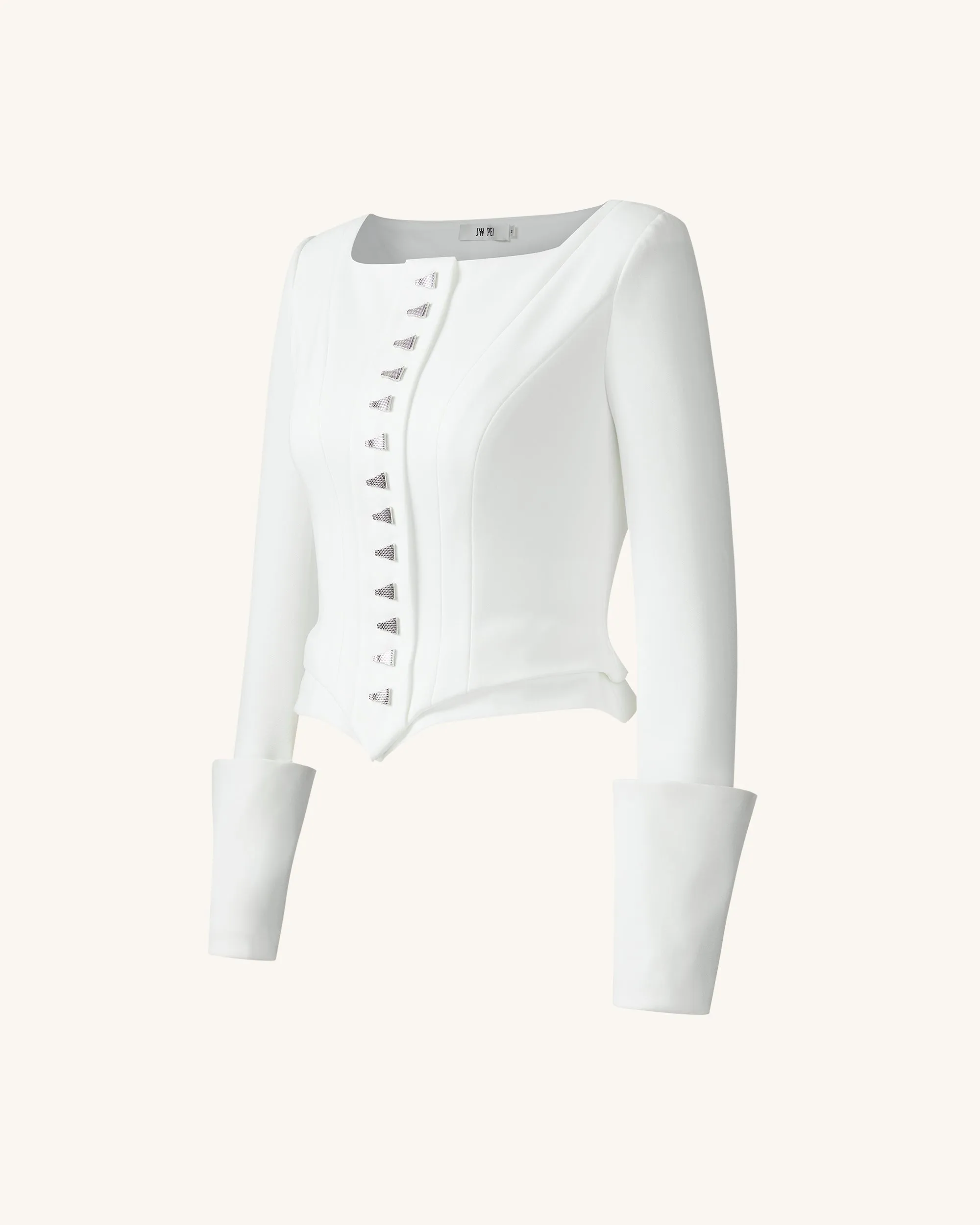 Lydia Corset-Inspired Blazer - White sold by JW PEI product image thumbnail 2