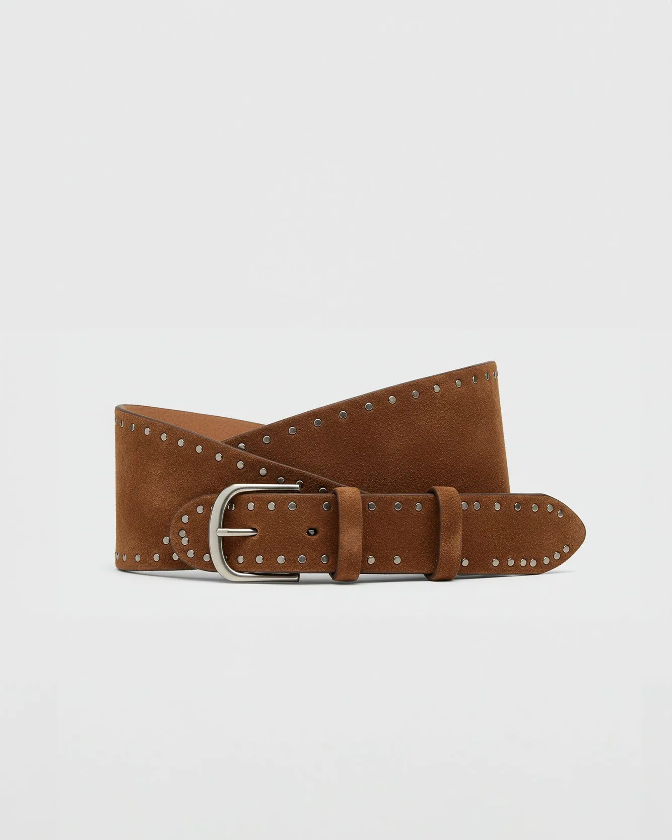 Stud Suede Asymmetric Belt - Brown sold by JW PEI