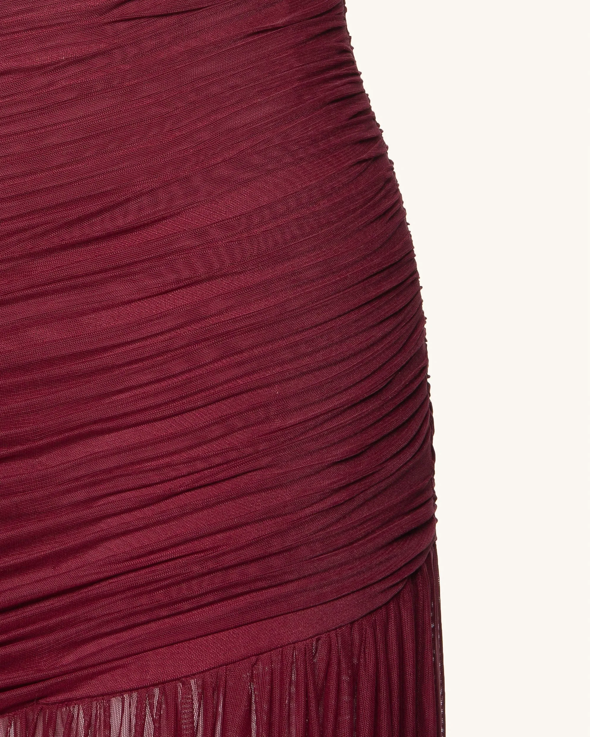 Mia Pleated Mesh Dress - Burgundy sold by JW PEI product image thumbnail 4
