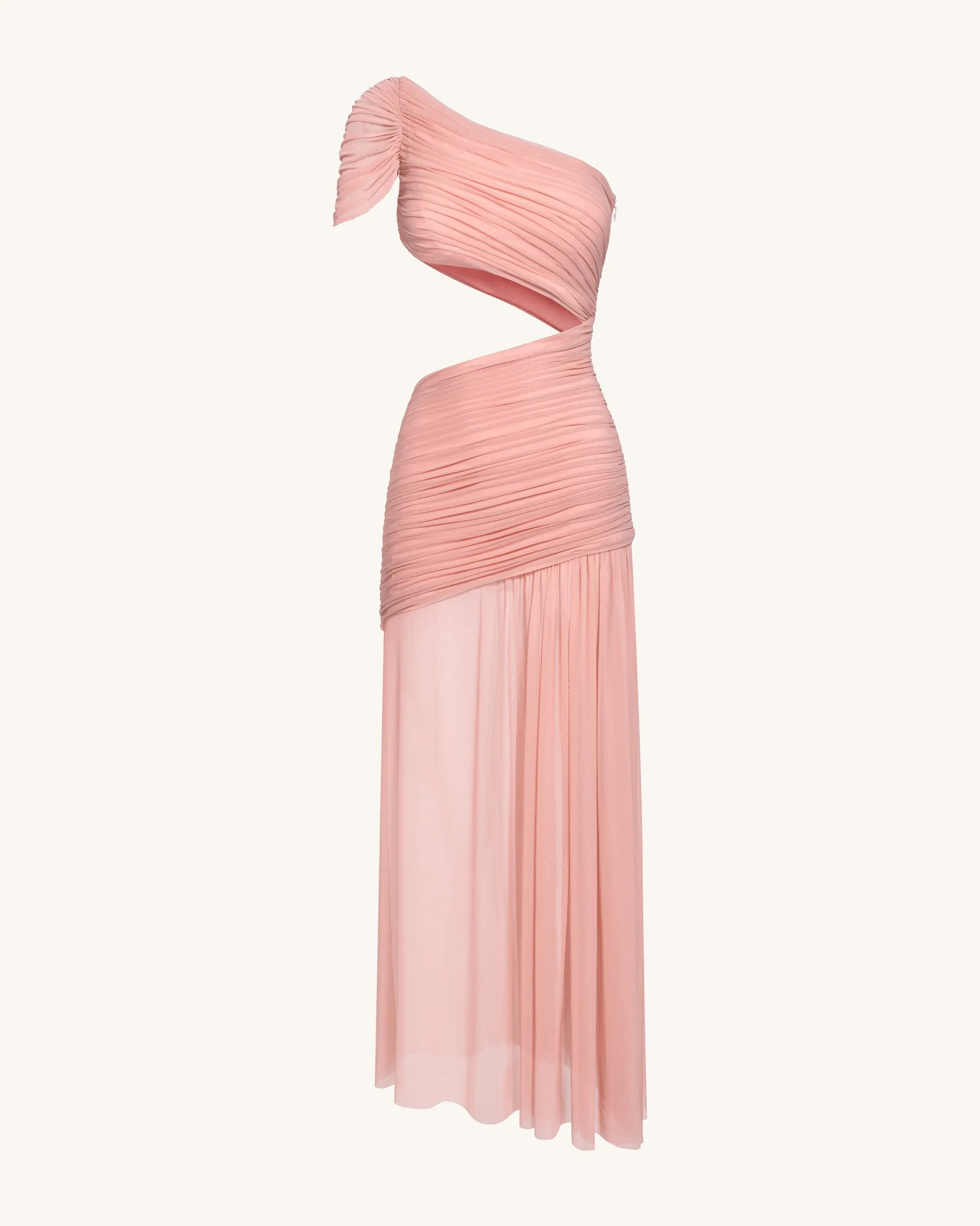 Mia Pleated Mesh Dress - Blush sold by JW PEI