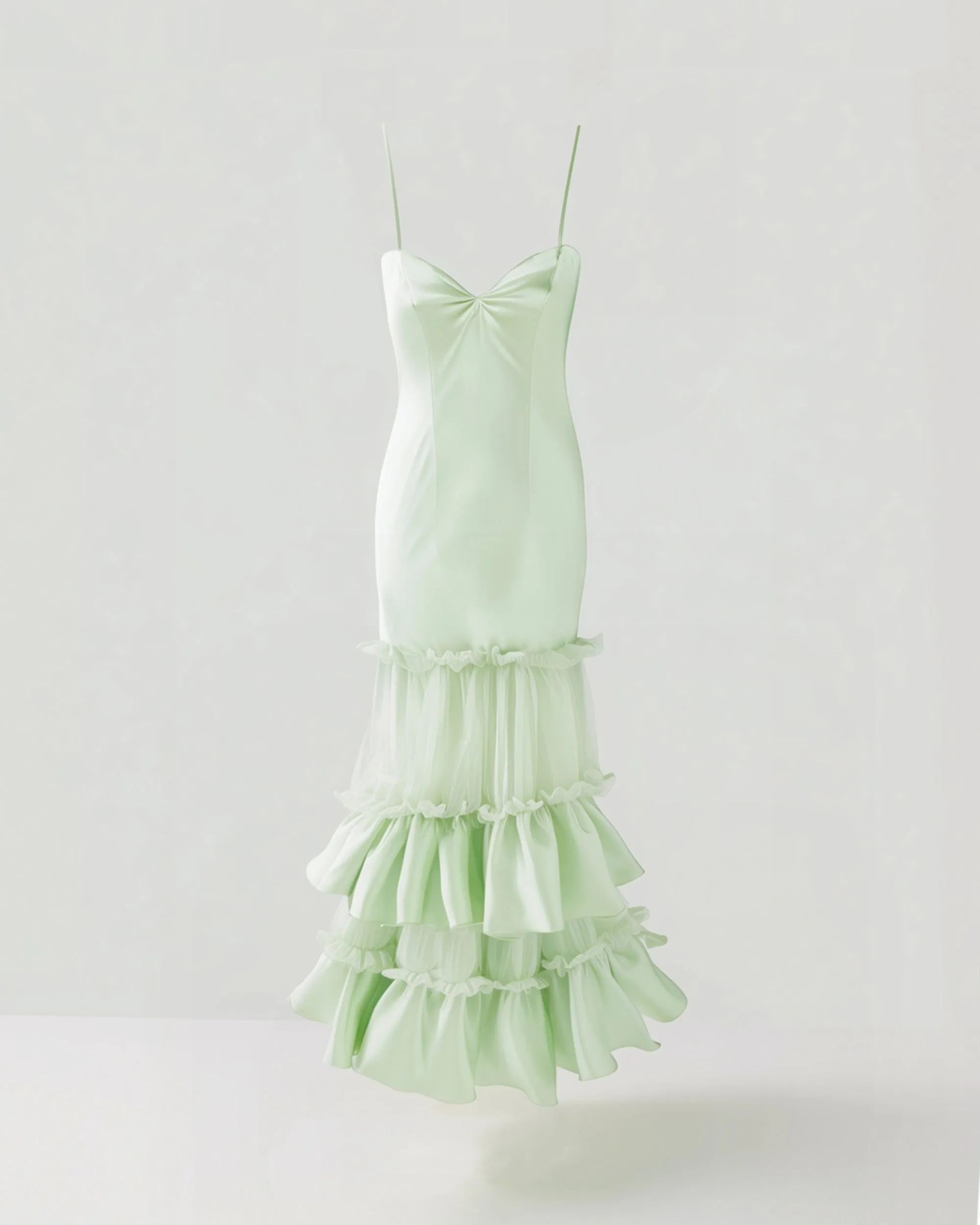 Satin Ruffled Dress - Mint Green sold by JW PEI product image thumbnail 2