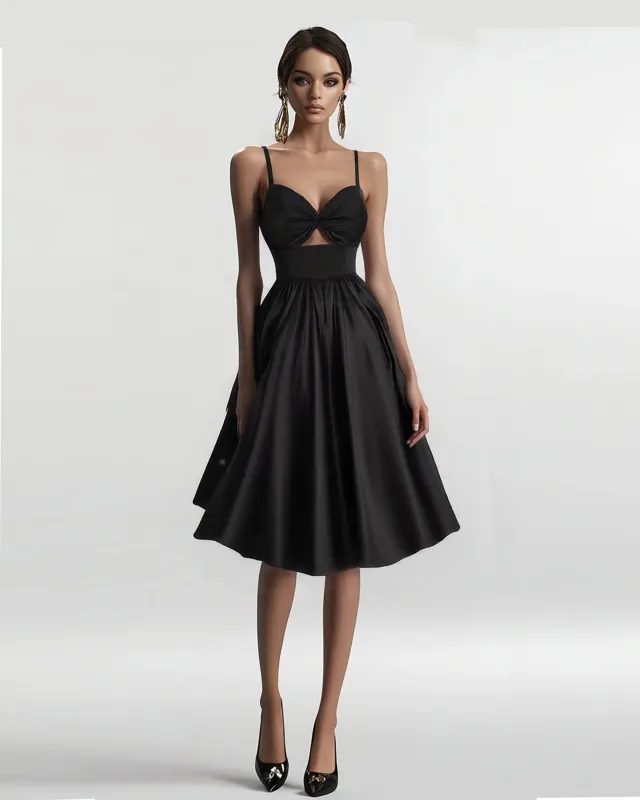 A-Line Dress with Cut-Out Detail - Black sold by JW PEI