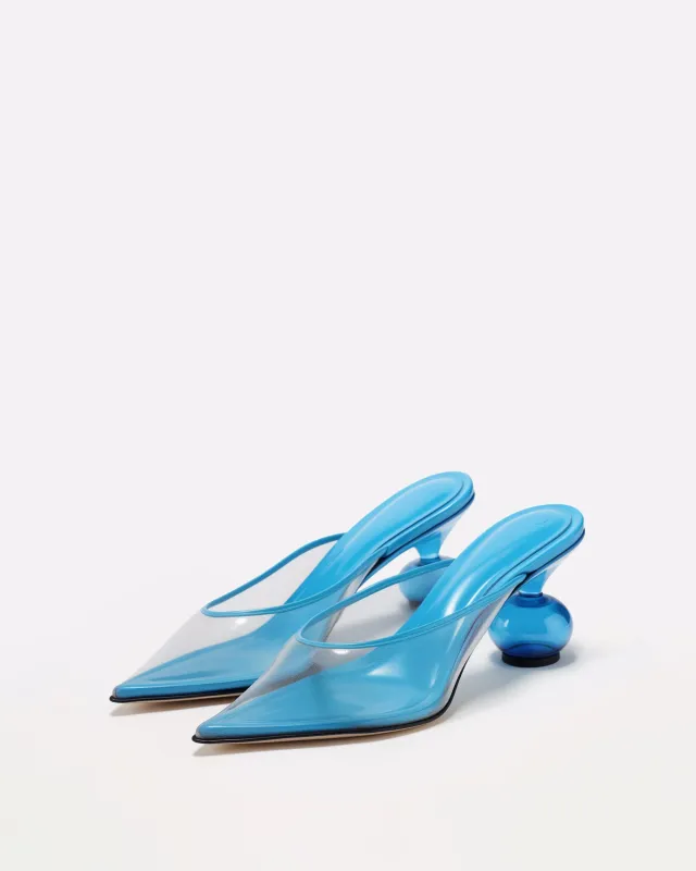 Caroline Chic Sphere Heel Mules - Sky Blue sold by JW PEI