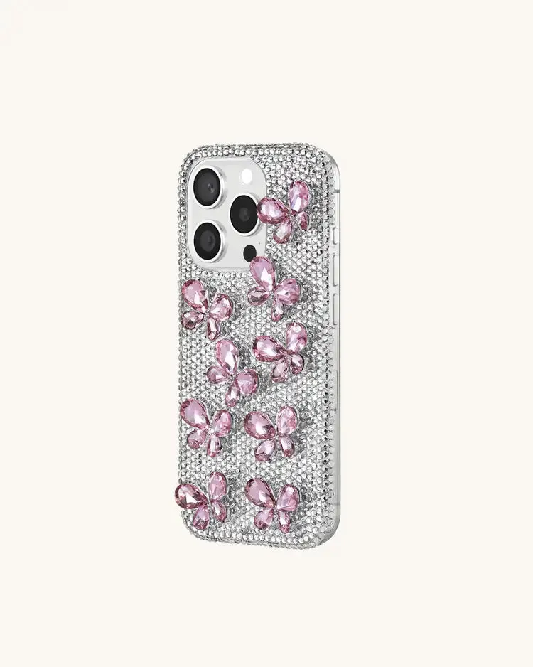 Butterfly Rhinestone Phone Case - Silver/Pink sold by JW PEI product image thumbnail 2