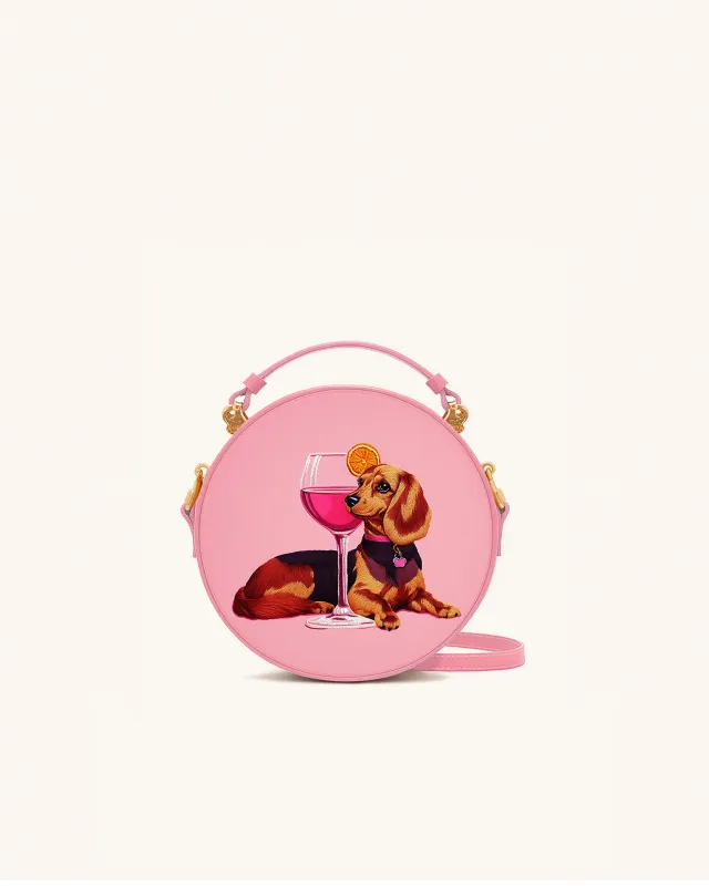 Puppy Wine Round Handbag - Multicolor Pink sold by JW PEI
