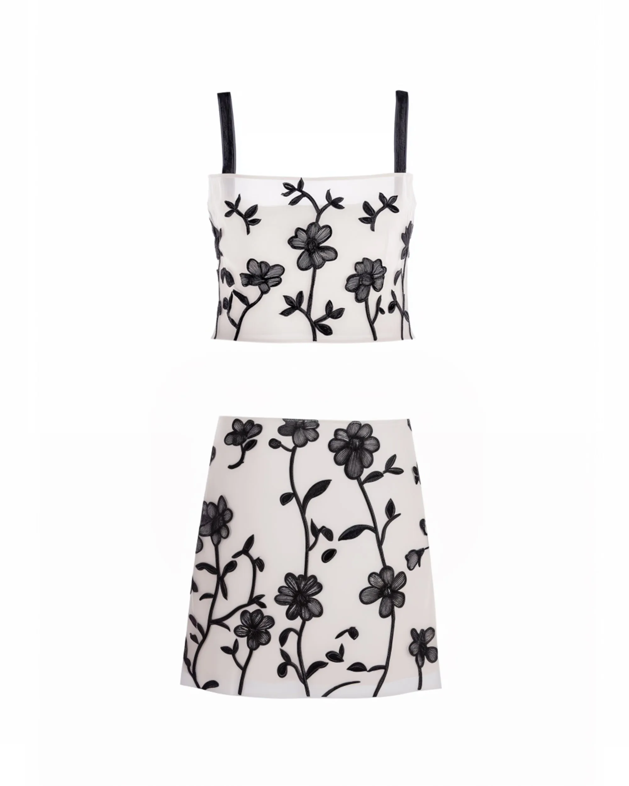 Floral Two-Piece Set - Black/White sold by JW PEI product image thumbnail 2