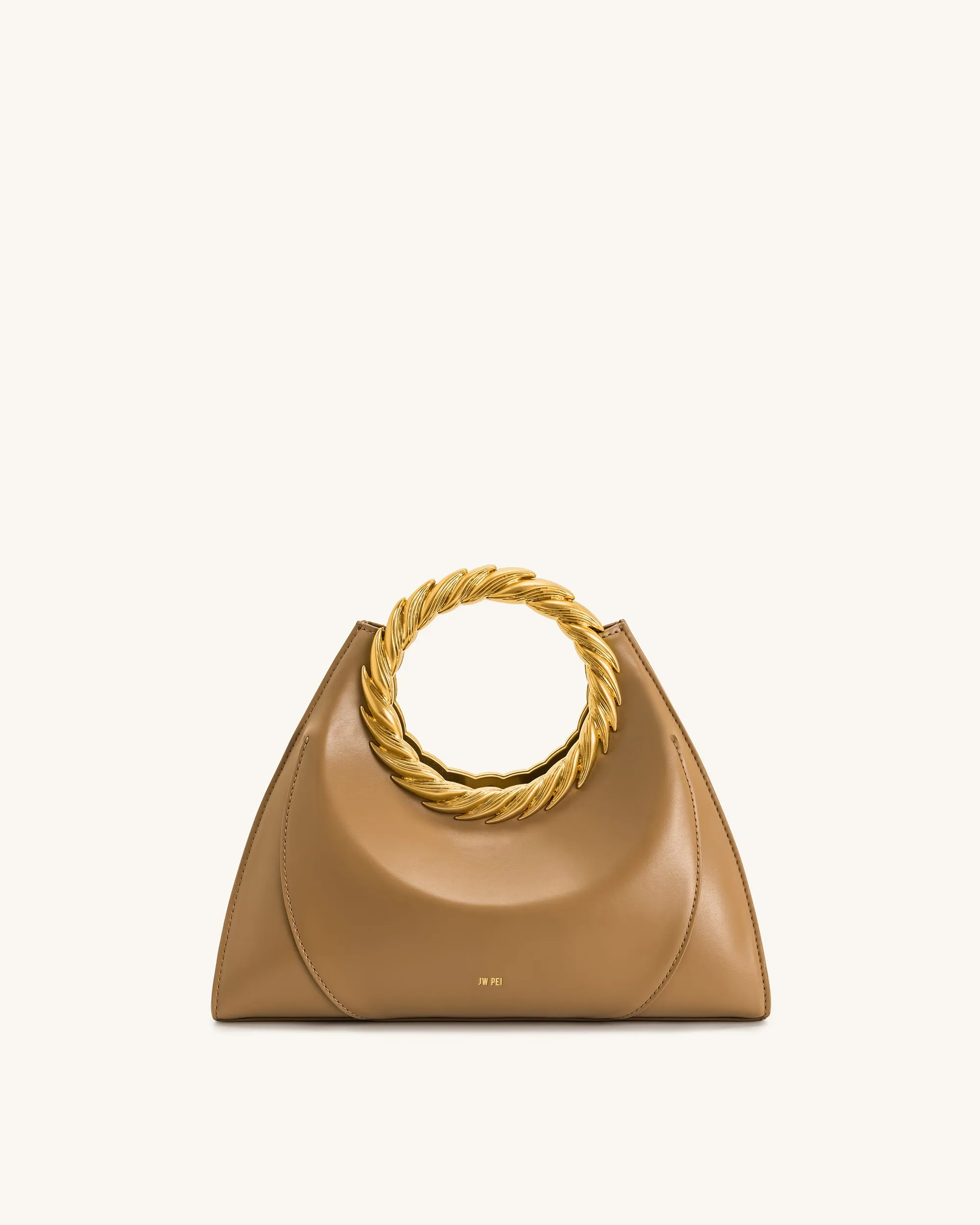 Amiya Leaf Handle Sculpture Bag - Brown sold by JW PEI