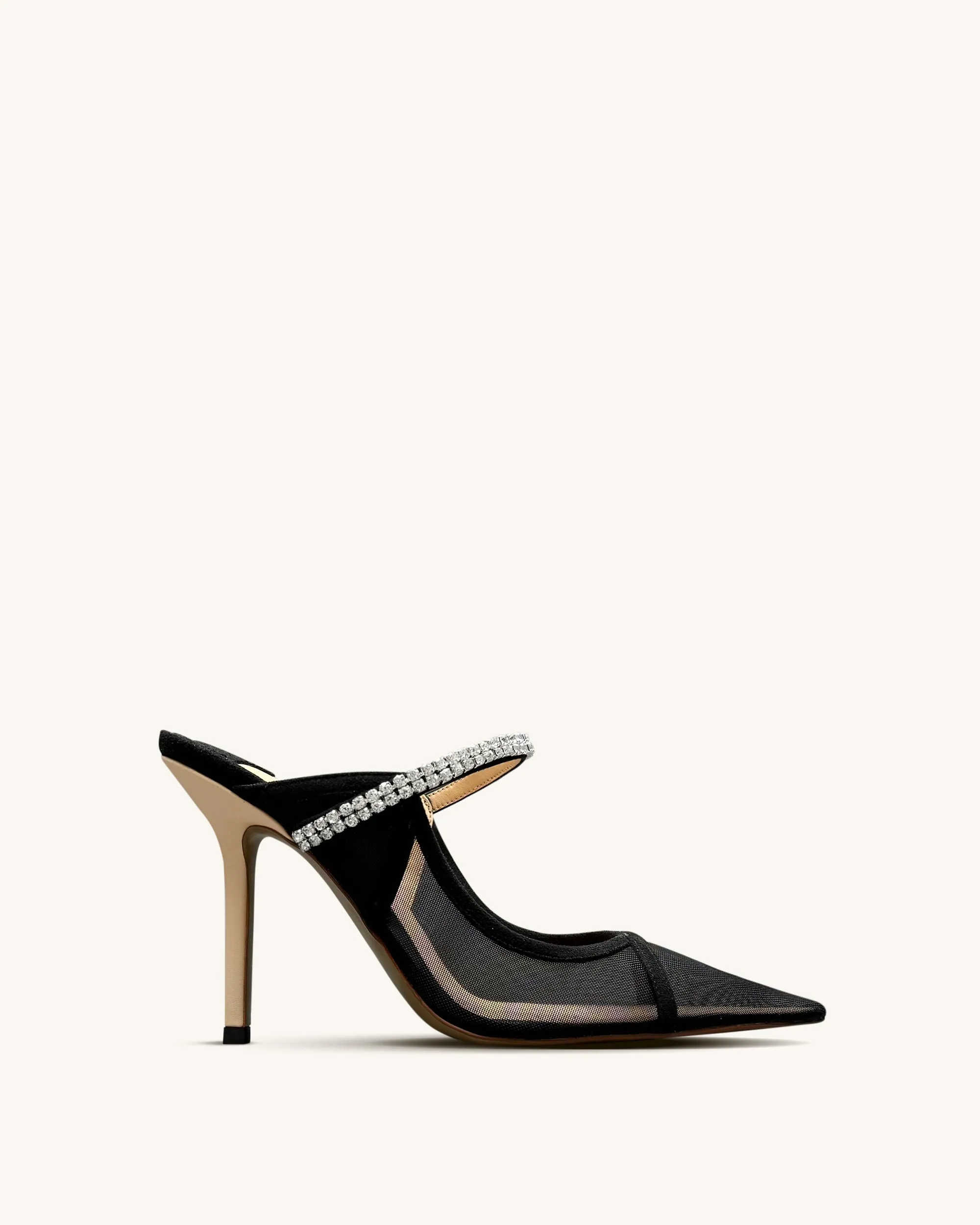 Scarlett Crystal Strap Sandals - Black sold by JW PEI