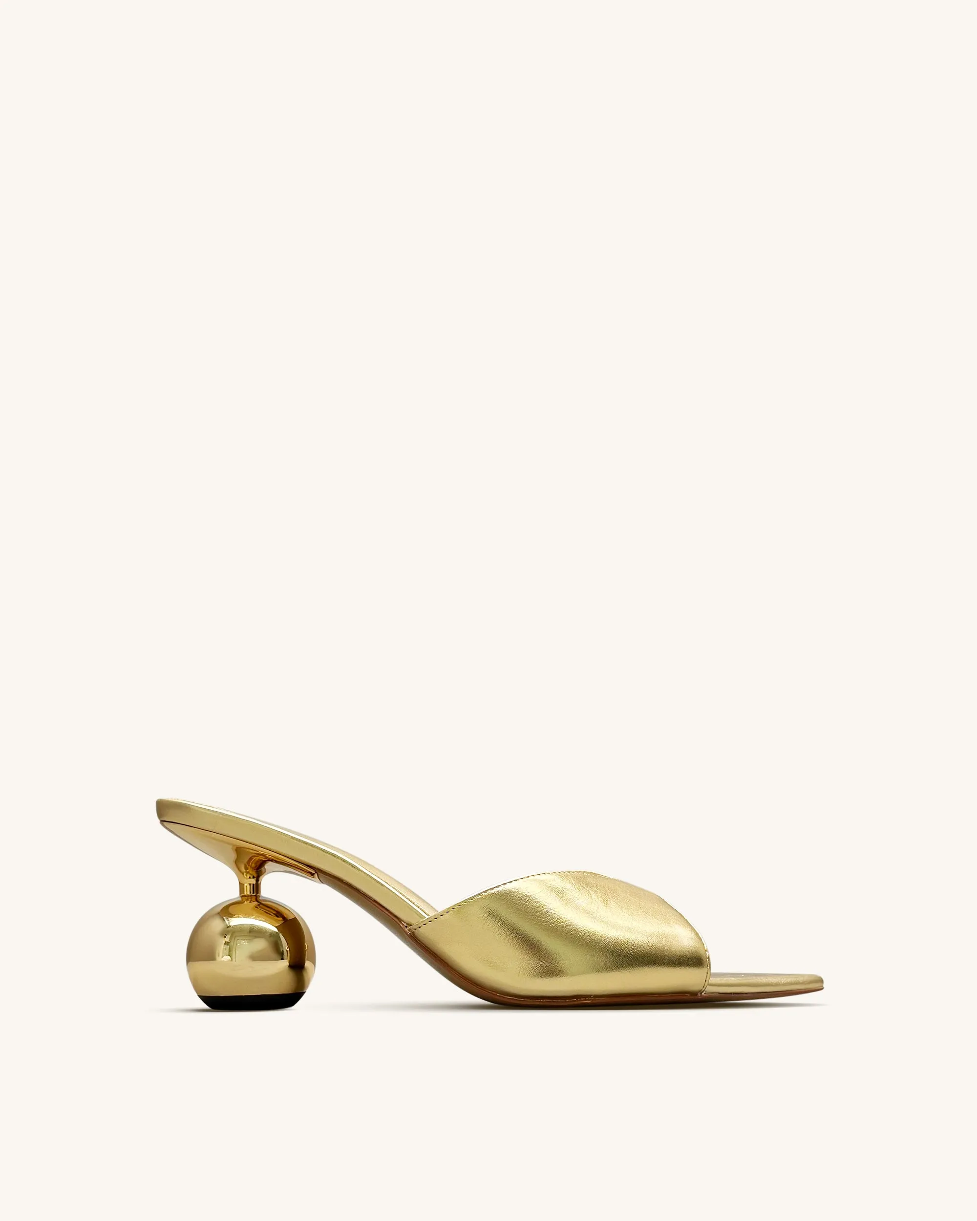 Ellie Sphere Heel Mules - Gold sold by JW PEI