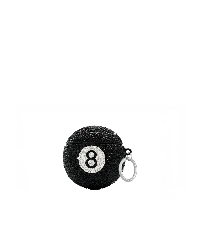 Rhinestone Magic 8 Ball AirPods Case - Black/White sold by JW PEI