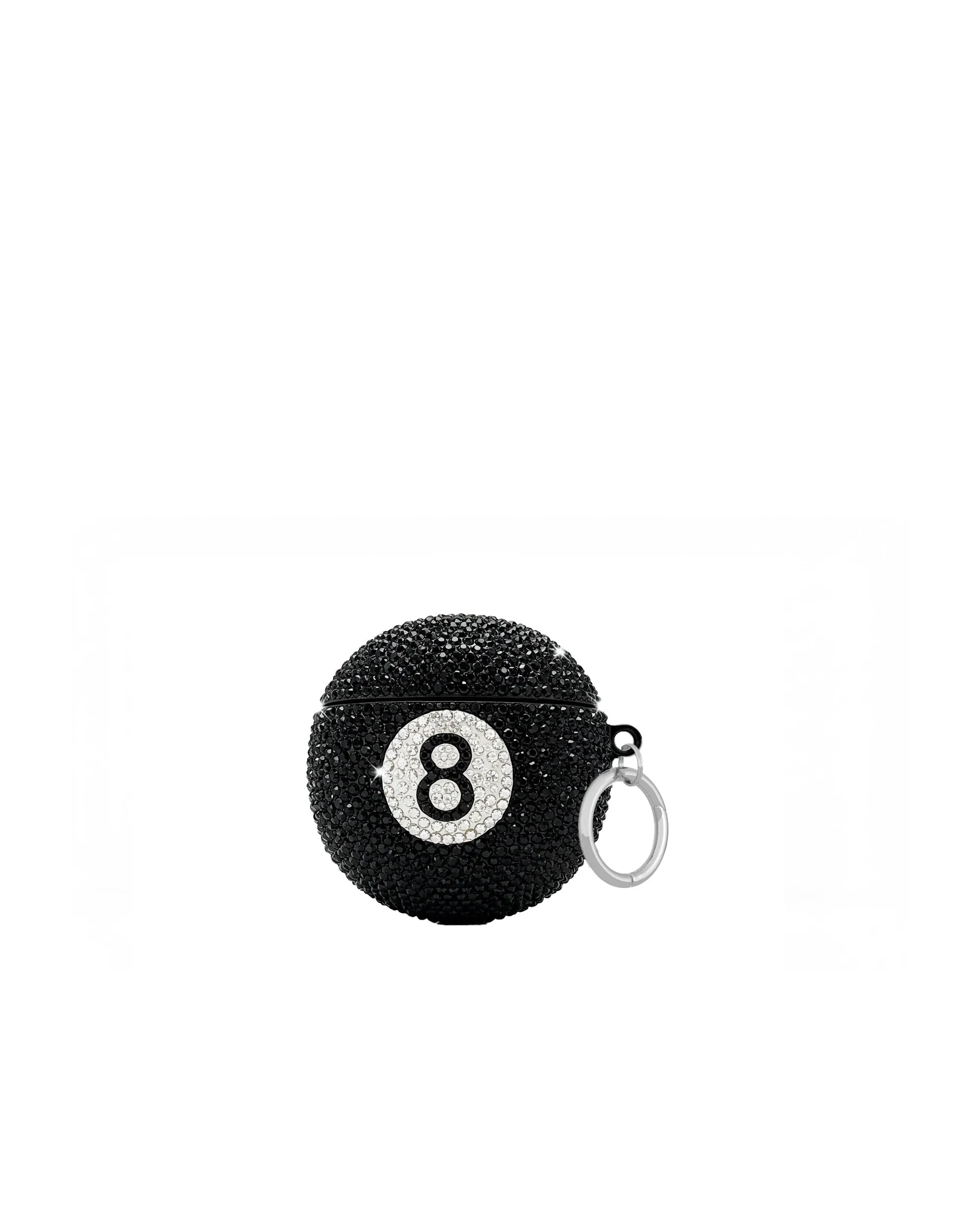 Rhinestone Magic 8 Ball AirPods Case - Black/White sold by JW PEI