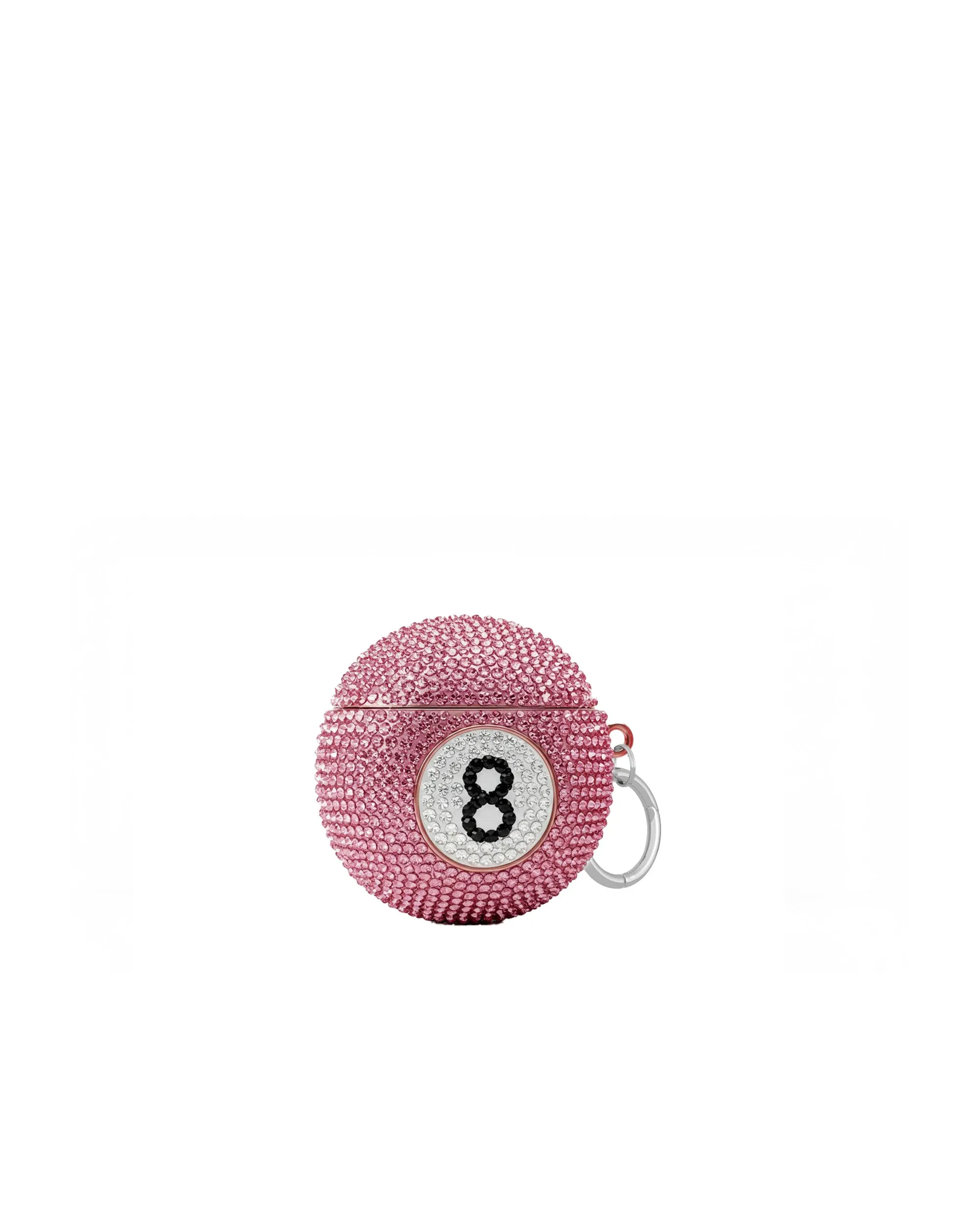 Rhinestone Magic 8 Ball AirPods Case - Pink/White sold by JW PEI