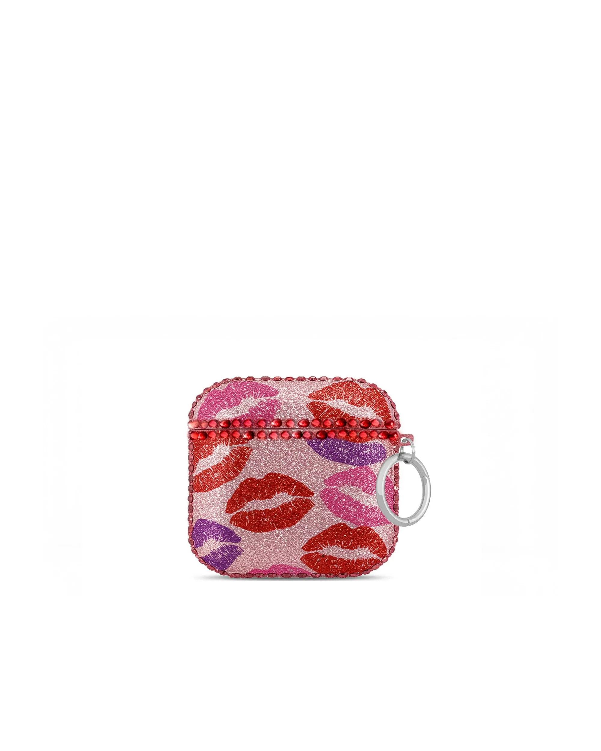 Rhinestone Lip Print AirPods Case - Multicolor Pink sold by JW PEI