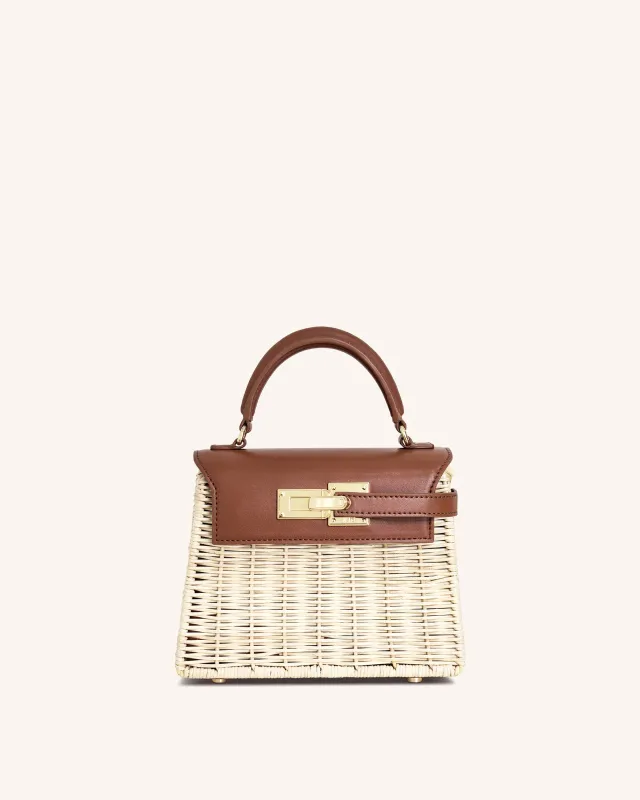 Elise Natural Rattan Weaving  Handbag - Brown Rattan sold by JW PEI