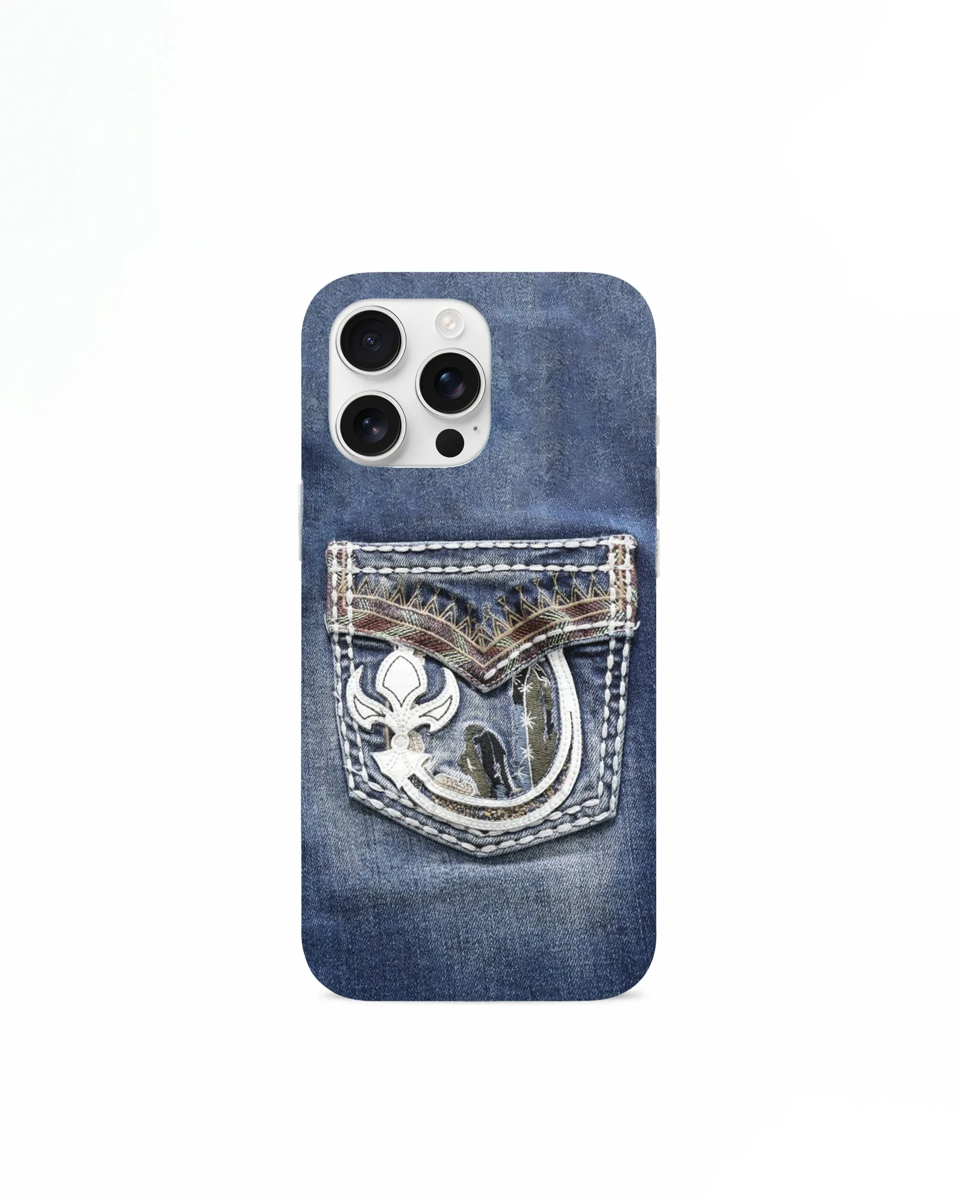 Denim Anchor Pocket iPhone Case - Multicolor Blue sold by JW PEI
