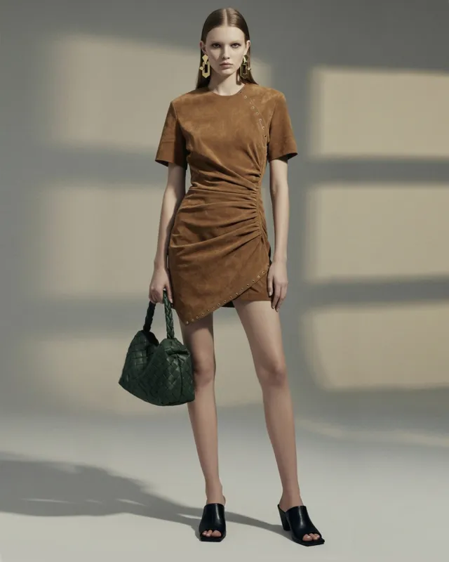 Suede Mini Dress - Brown sold by JW PEI