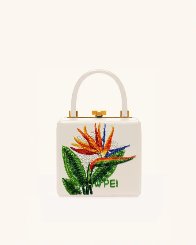 Tropical Flower Clutch - White sold by JW PEI