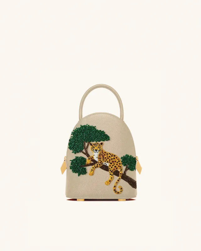 Leopard Scene Top Handle Bag - Beige sold by JW PEI