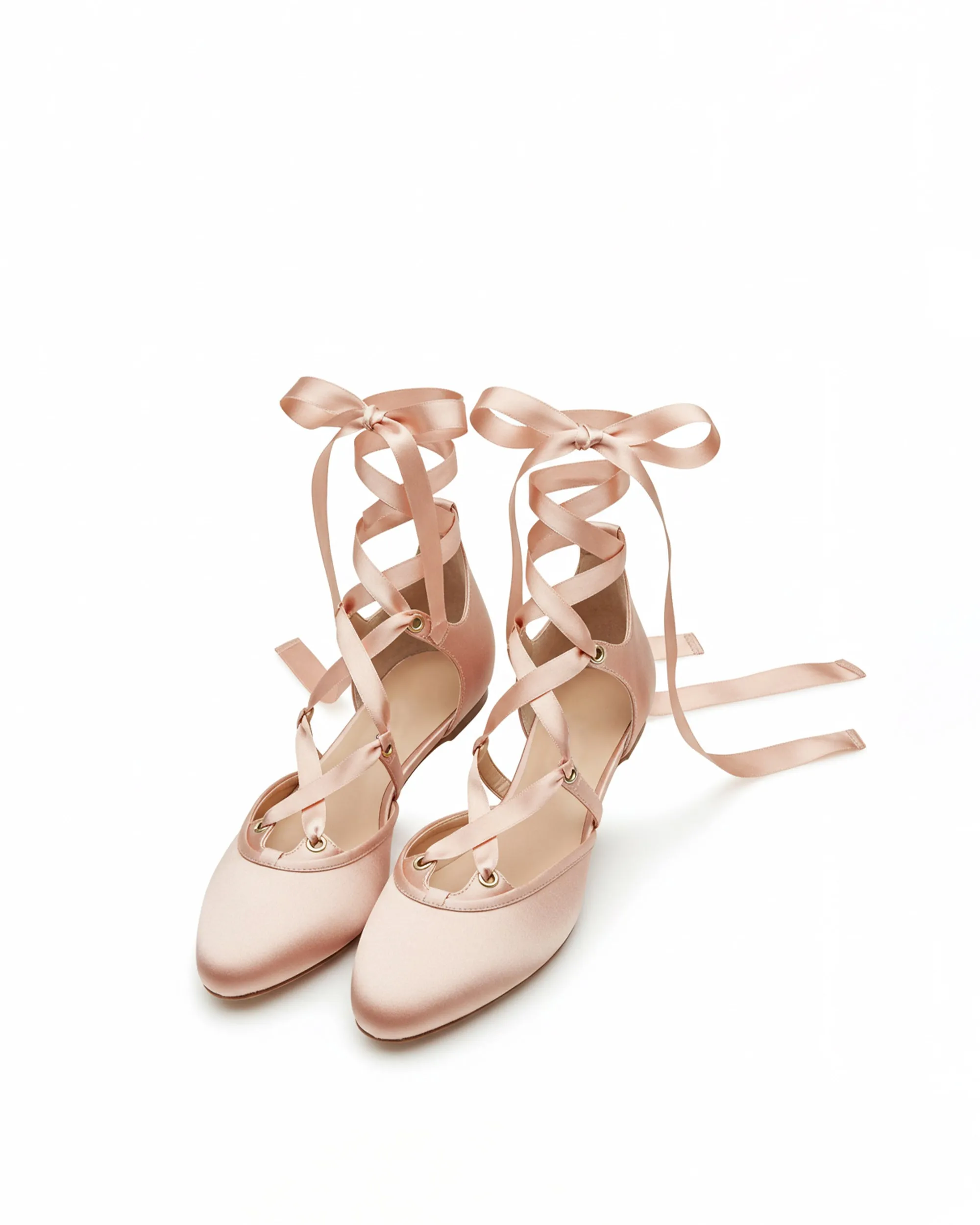 Aaliyah Satin Flats - Pink sold by JW PEI