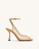 Serenity Open Toe Mesh Slingback Sandals - Khaki sold by JW PEI