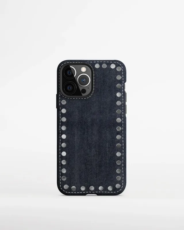 Studded Denim iPhone Case - Multicolor Blue made by JW PEI