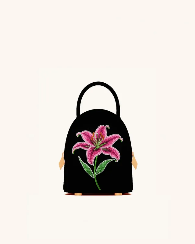 Stella Floral Elegance Top Handle Bag - Black sold by JW PEI
