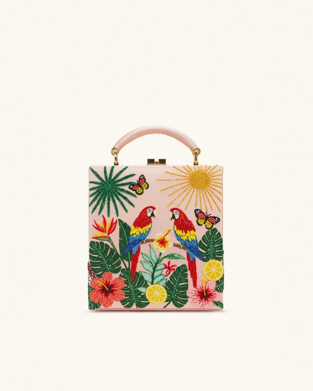 Emilia Tropical Paradise Box Clutch - Pink sold by JW PEI