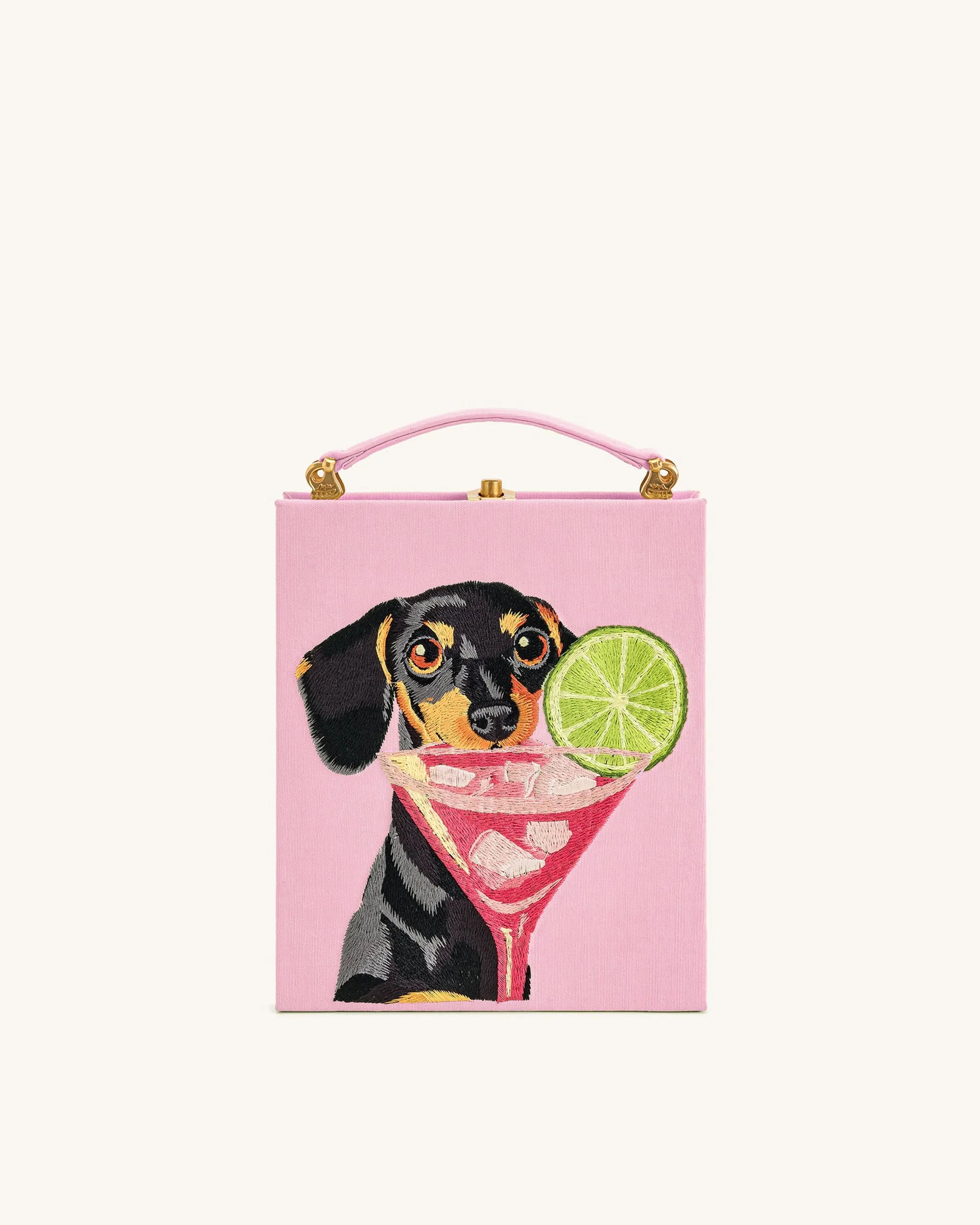 Taya-Puppy Pattern Book Shape Clutch Bag - Pink sold by JW PEI