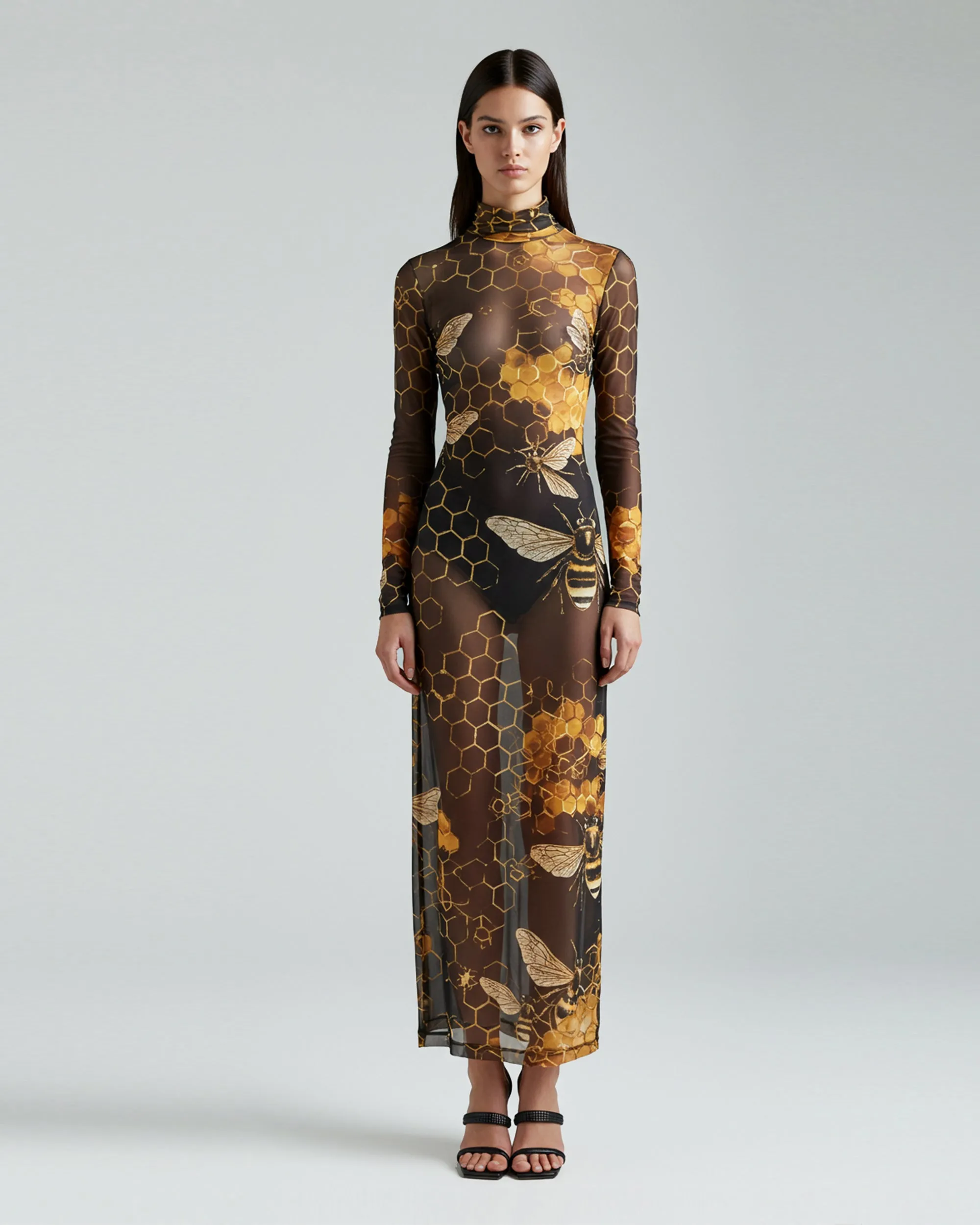 Sheer Honeycomb and Bee Gown - Multicolor sold by JW PEI