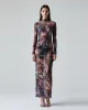 Sheer Floral Pattern Gown - Multicolor sold by JW PEI
