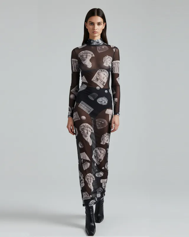 Artistic Heritage Mesh Dress - Silver sold by JW PEI