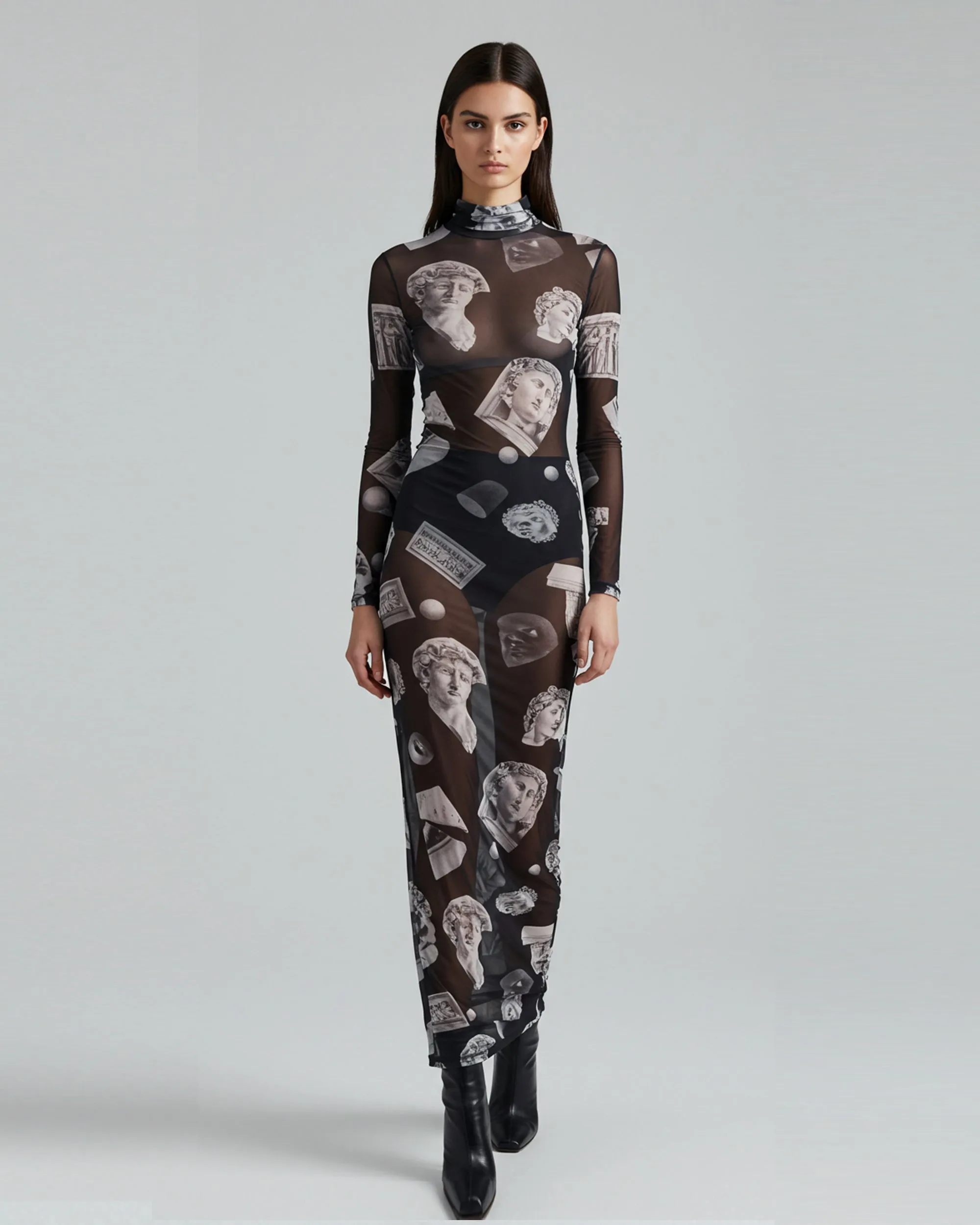 Artistic Heritage Mesh Dress - Silver sold by JW PEI