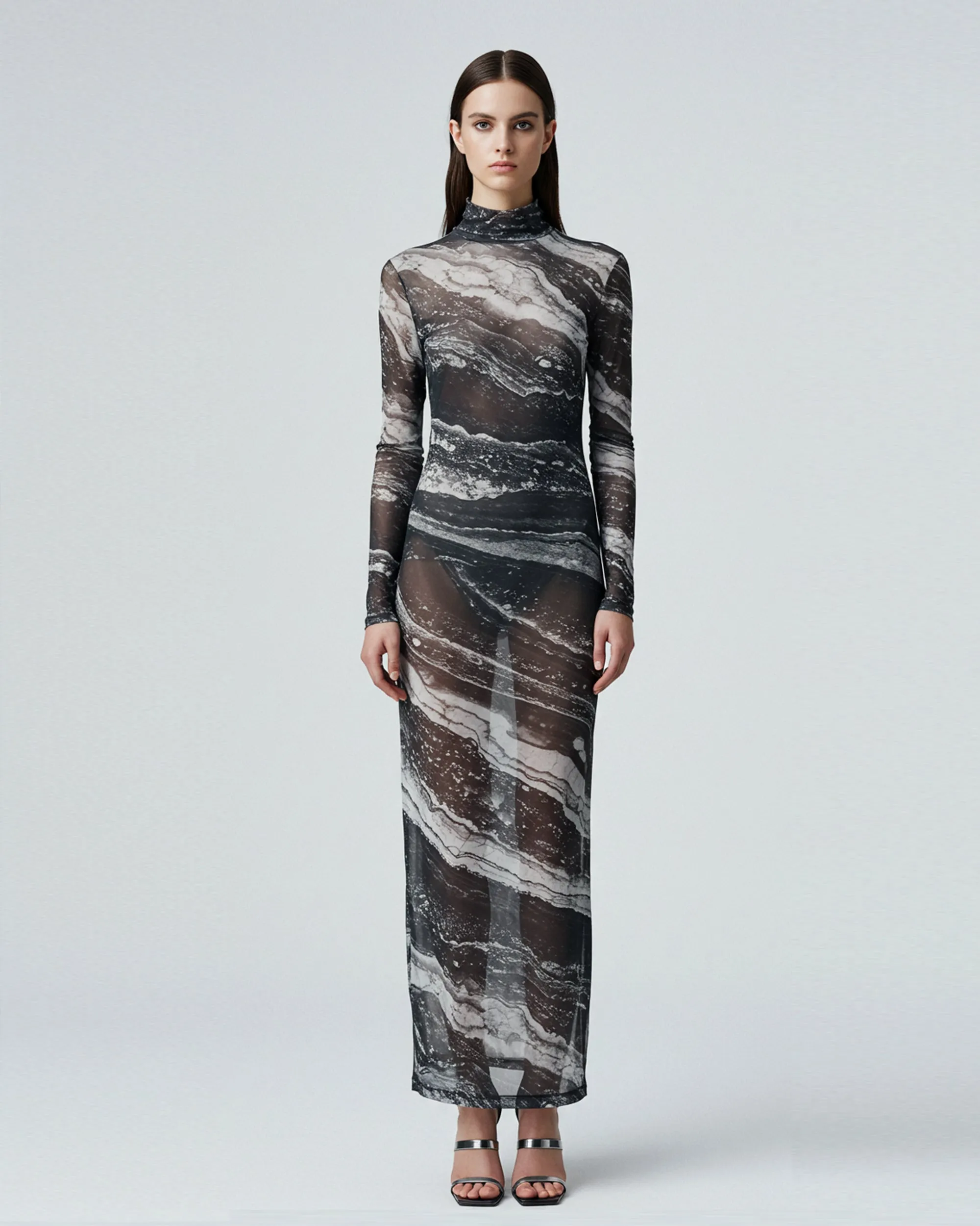 Marble Waves Mesh Dress - Multicolor sold by JW PEI