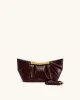 Leia Pleated Clutch - Deep Burgundy sold by JW PEI