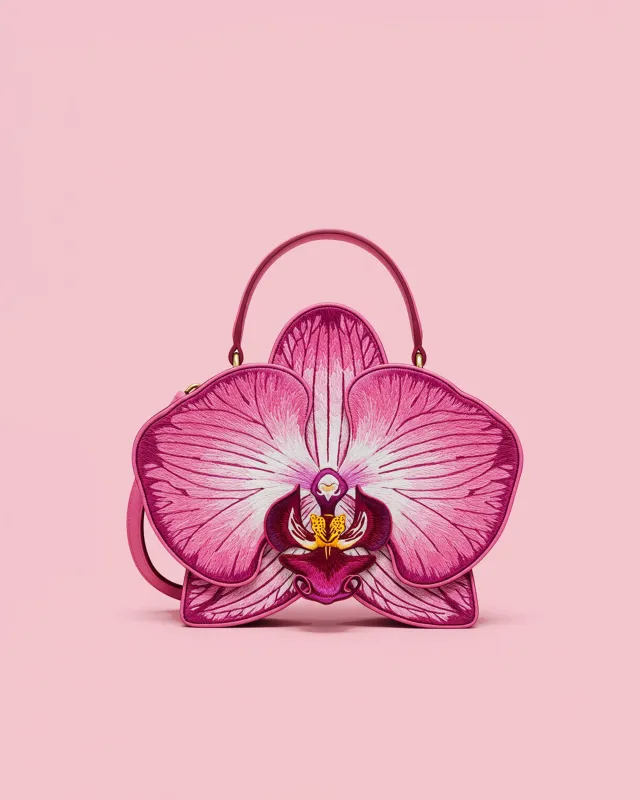 Naomi Orchid Bloom Handbag - Pink sold by JW PEI