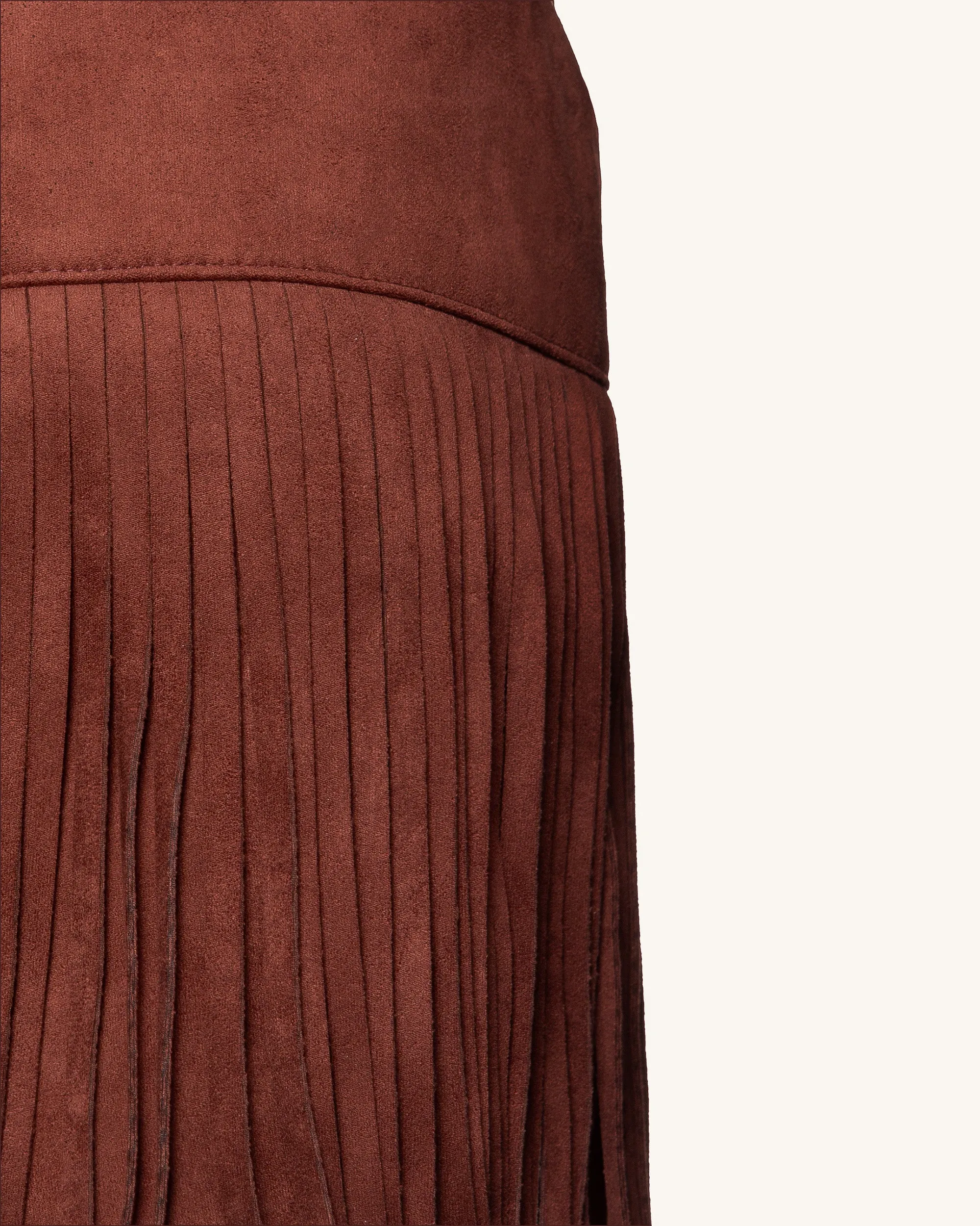 Faux Suede Fringe Halter - Burgundy sold by JW PEI product image thumbnail 4