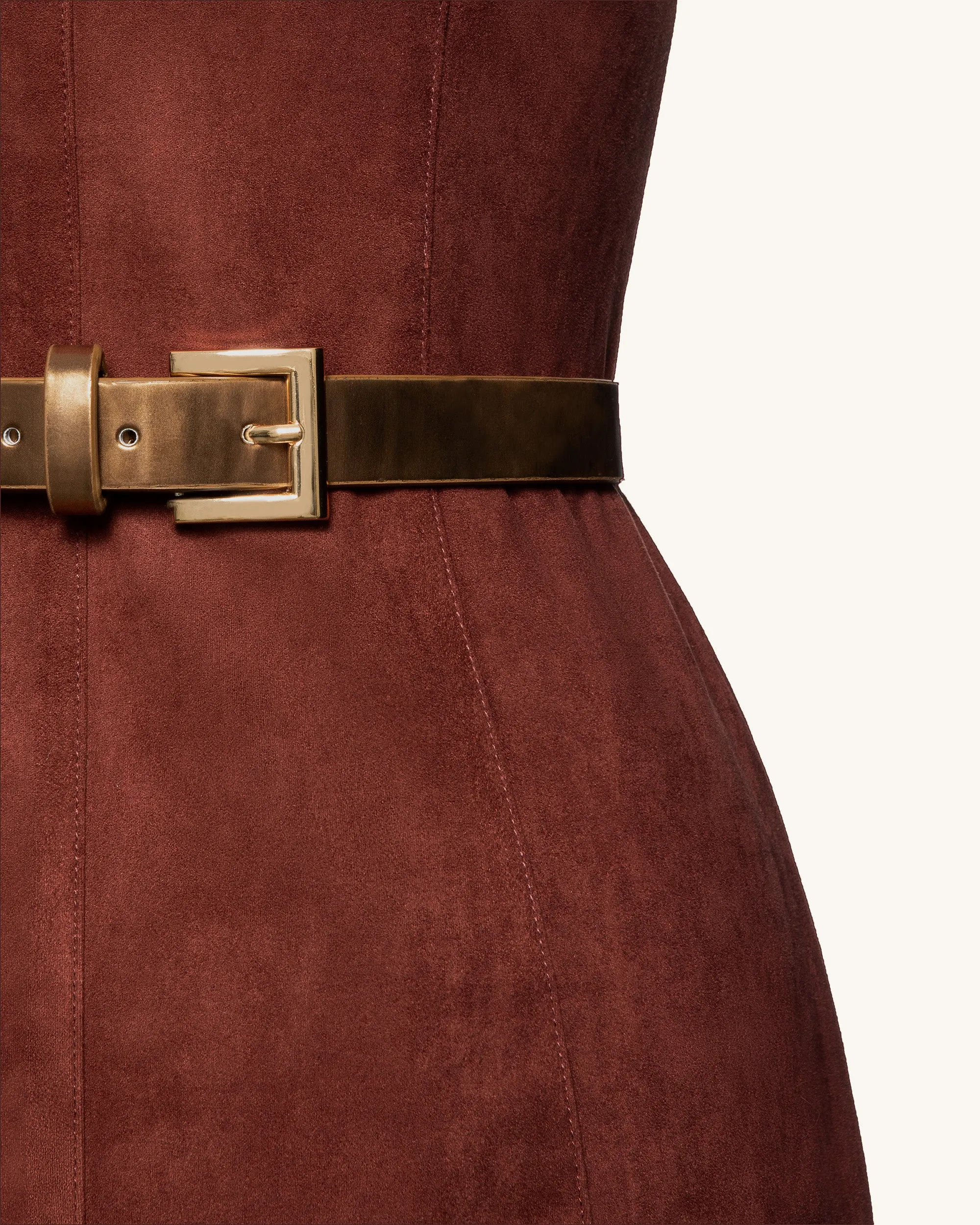 Ariana Sleeveless Suedes Mini Dress - Burgundy sold by JW PEI product image thumbnail 4