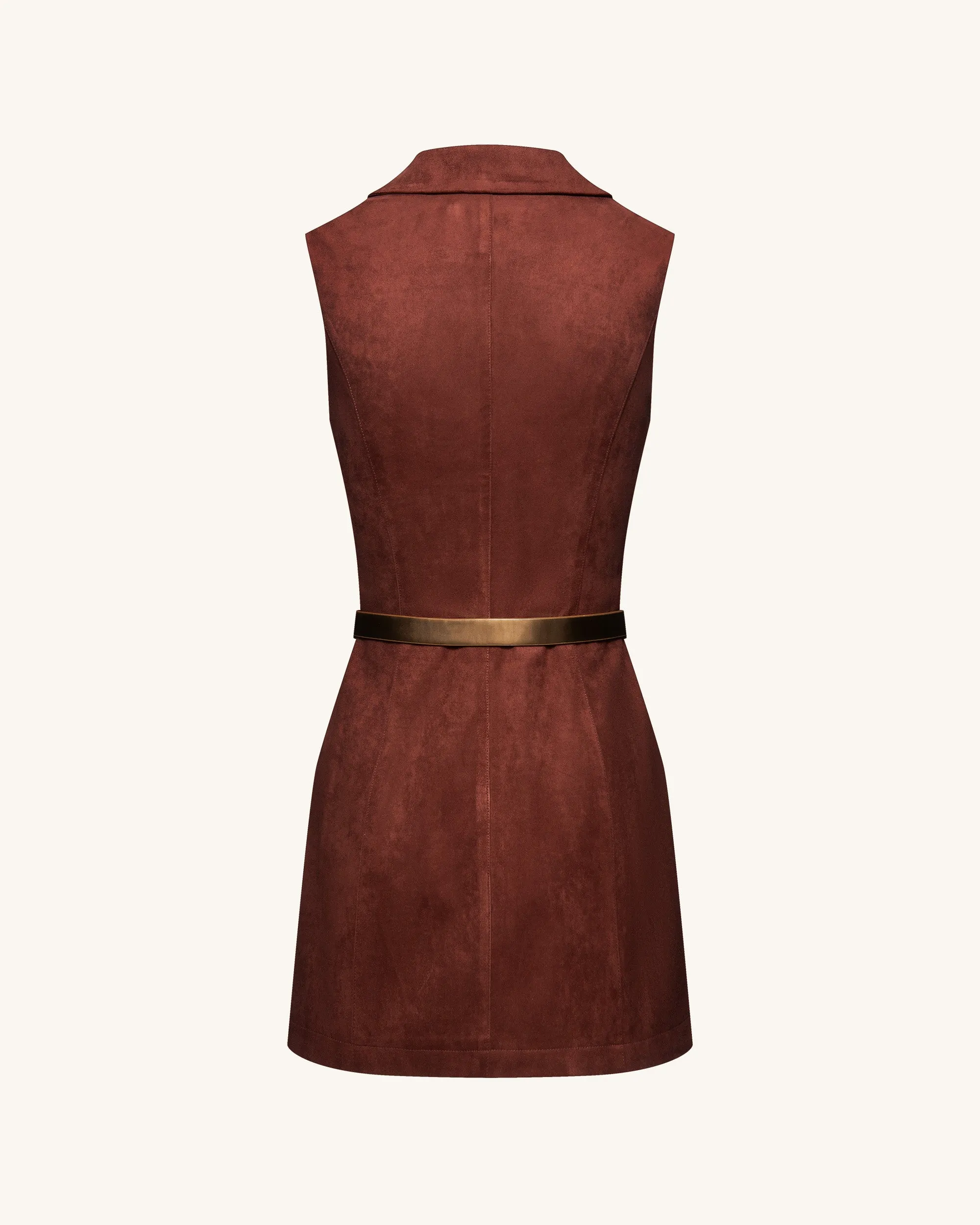 Ariana Sleeveless Suedes Mini Dress - Burgundy sold by JW PEI product image thumbnail 3