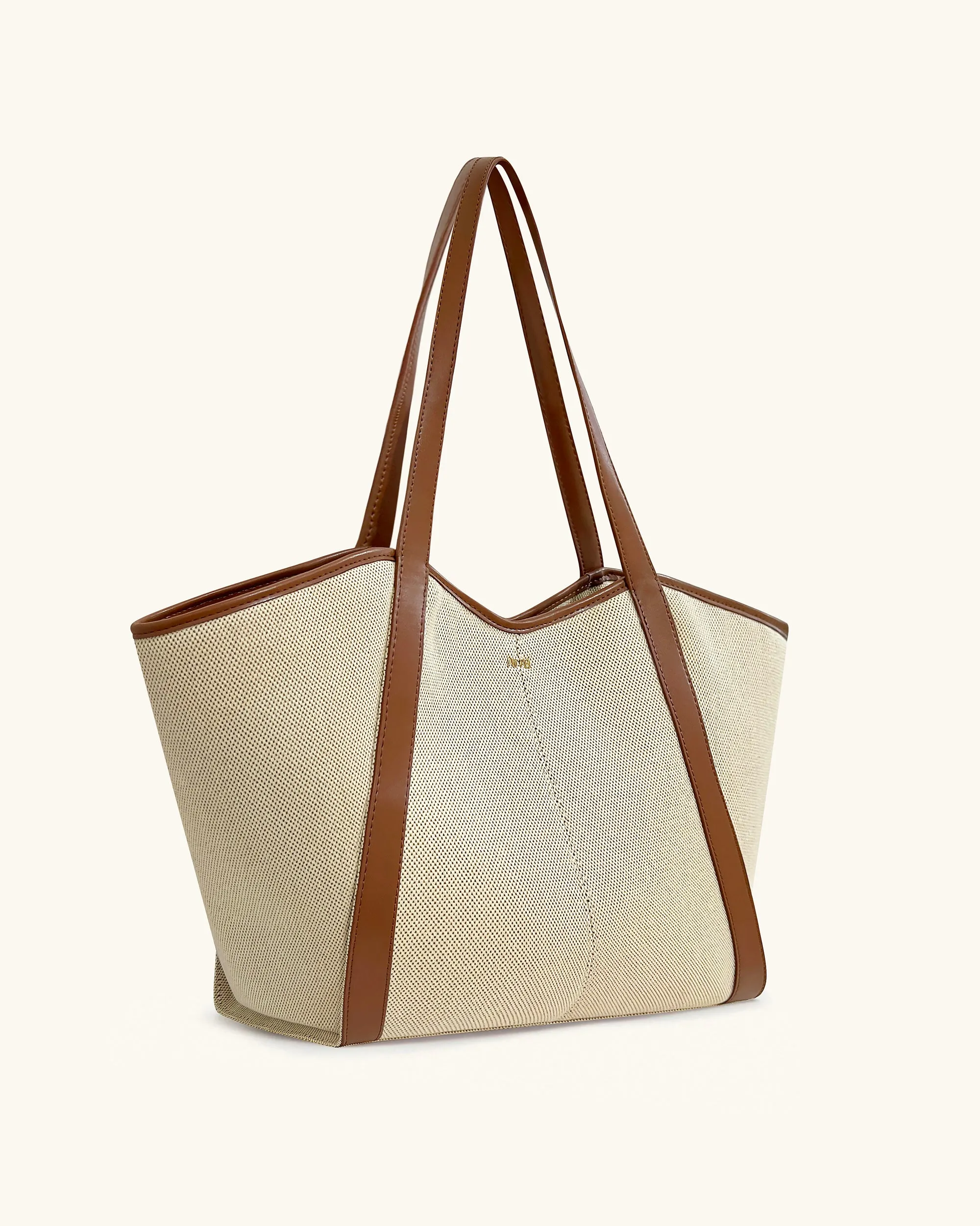 Kiana Large Capacity Tote Bag - Brown Canvas sold by JW PEI product image thumbnail 2