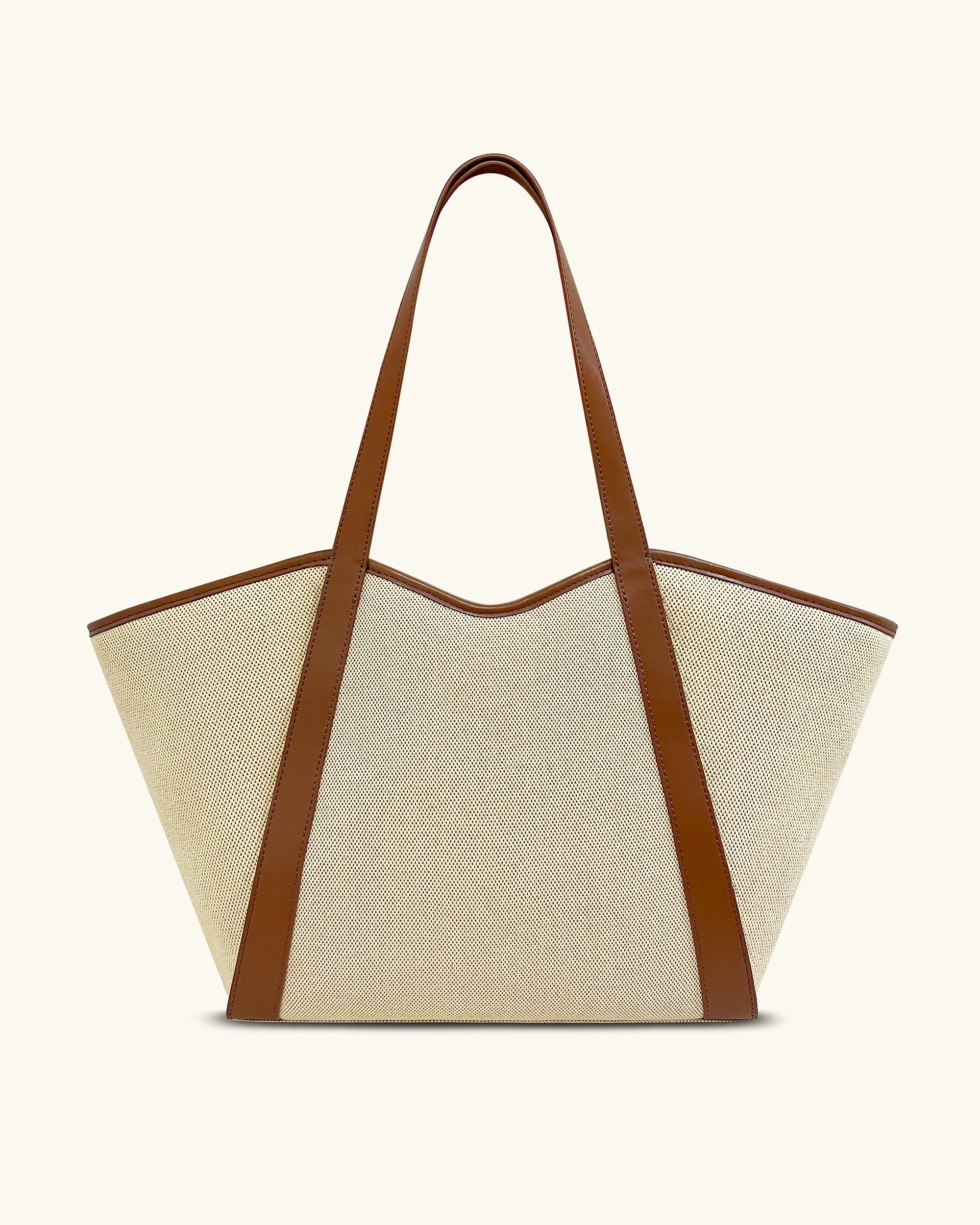 Kiana Large Capacity Tote Bag - Brown Canvas sold by JW PEI product image thumbnail 3