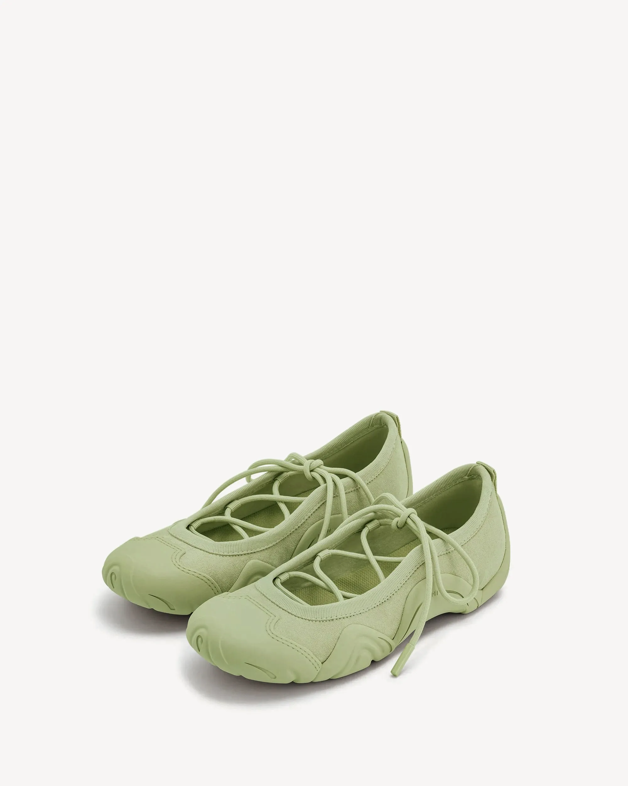 Caitlin Lace-up Ballerina Sneakers - Matcha Green sold by JW PEI