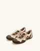 Caitlin Lace-up Ballerina Sneakers - Light Brown sold by JW PEI