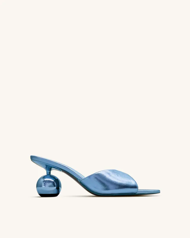 Ellie Sphere Heel Mules - Blue sold by JW PEI