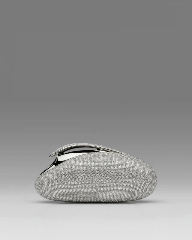 Nora Crystal Clutch Bag - Silver sold by JW PEI