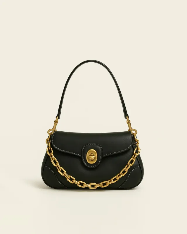 Luna Chain Shoulder Bag - Black sold by JW PEI